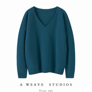 意想不到的好看~ 软糯气质 V领羊绒衫女纯羊绒毛衣宽松秋冬加厚