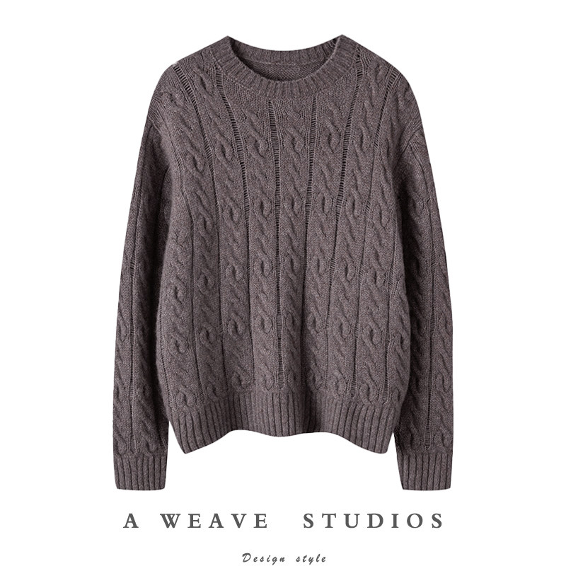 冬凤凰“蓬松云感”纯山羊绒衫立体镂空绞花圆领针织上衣2024秋冬,女装/女士精品,羊绒衫,淘宝优惠券,粉丝福利购,淘宝优惠卷