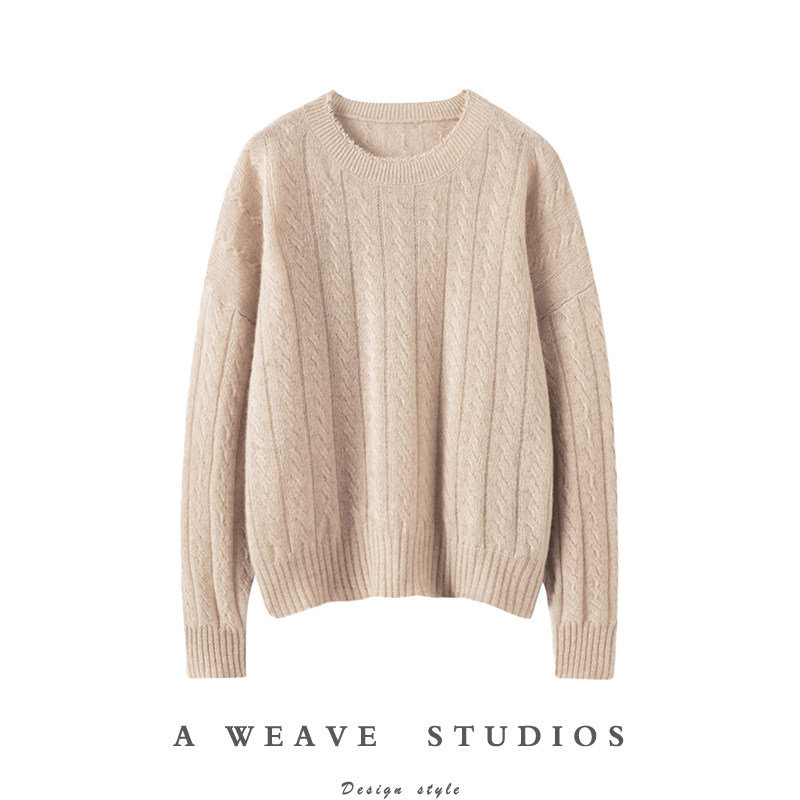 上身方知美~100％圆领羊绒衫女纯羊绒毛衣加厚套头针织打底衫秋冬,女装/女士精品,羊绒衫,淘宝优惠券,粉丝福利购,淘宝优惠卷