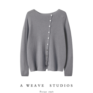 开衫 云朵般气质100纯羊绒圆领薄款 瞬间美到惊艳 好美好美