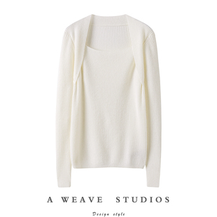 上身气韵十足~显瘦方领坑条羊绒衫女圆领毛衣针织打底衫SS2239