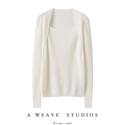 上身气韵十足~显瘦方领坑条羊绒衫女圆领毛衣针织打底衫SS2239