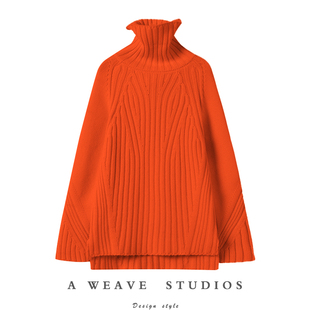 我有全色 韩版 挚爱 女 加厚慵懒宽松纯羊绒毛衣 高领羊绒衫 重磅