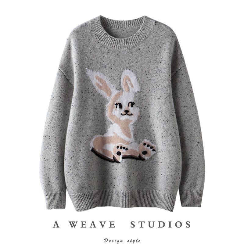 脱颖而出！100%纯山羊绒2024春季新品兔年系列套头毛衣兔子图案女,女装/女士精品,羊绒衫,淘宝优惠券,粉丝福利购,淘宝优惠卷