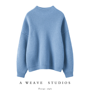 女纯羊绒毛衣宽松冬 重磅加厚高领羊绒衫 非常好搭配 款