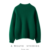 非常好搭配 女纯羊绒毛衣宽松 重磅加厚高领羊绒衫 款 2024春新款