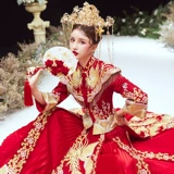 Свадебное платье Feng Guanxia, ​​Служба Служба 2023 Новая невеста Старший свадебный свадебный свадебный дракон и платье с Фениксом Лето лето