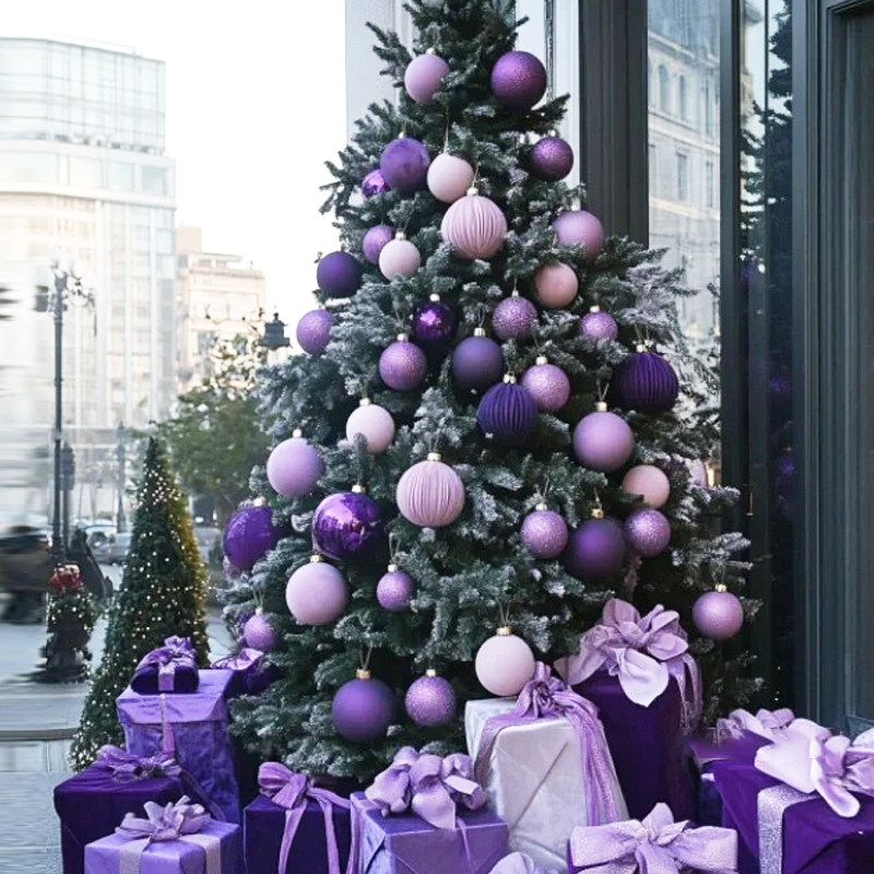 汉礼新款圣诞树装饰绒布球