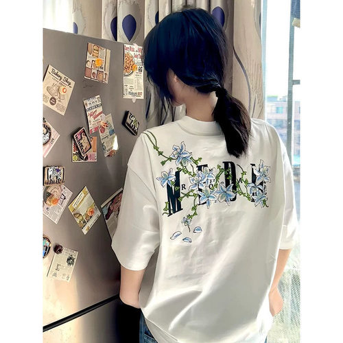 短袖t恤男女潮牌夏季宽松五分袖