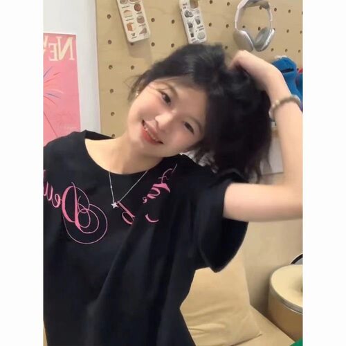 美式高街字母夏季短袖T恤女