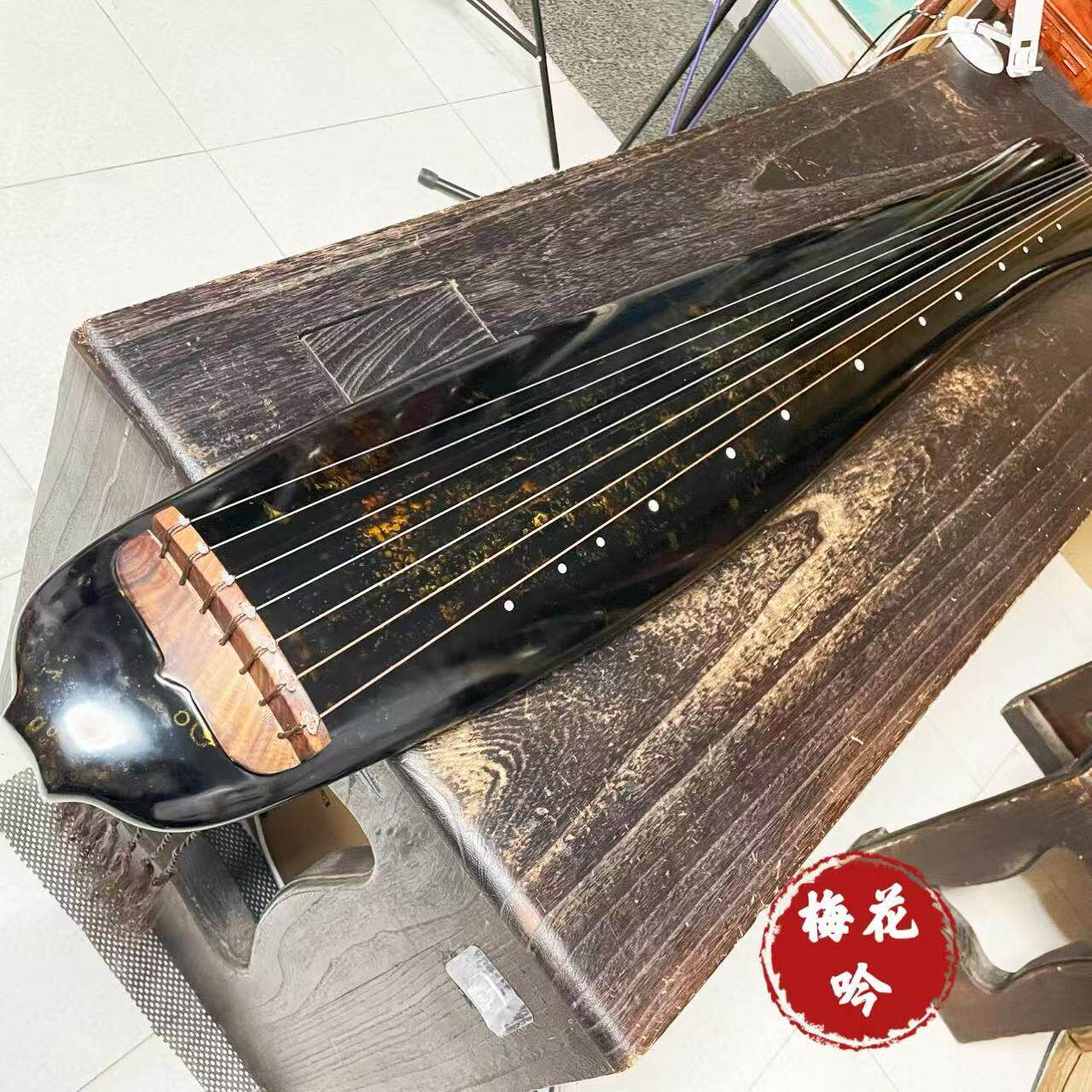 梅花吟精制出品古琴老杉木收藏级鲤鱼式复古纯手工生漆专业演奏