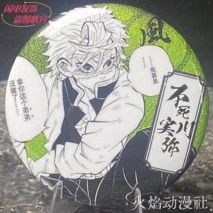 鬼灭之刃徽章不死川实弥 时透无一郎 我妻善逸蝴蝶忍谷子烫金吧唧
