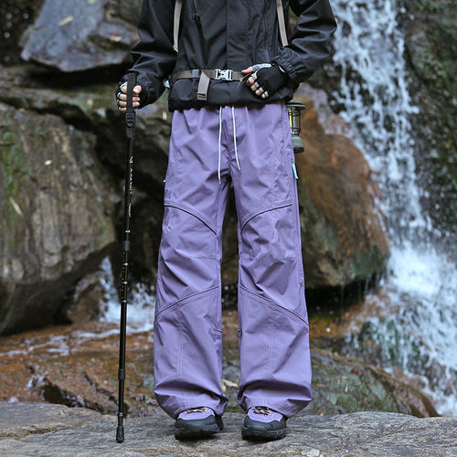 经典运动百搭微喇裤男女同款绿墙系美式侧边拉链登山运动长裤子