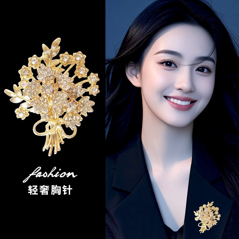发财树胸针女秋冬高端精致时尚