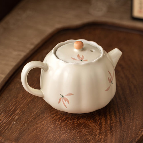 Mi Huang Glazed Orchid Bud Teapot, Home Teapot, Large Capac