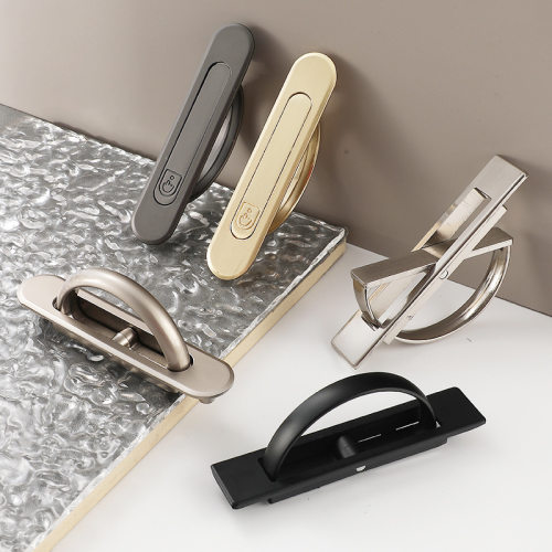 Minimalist tatami handle, black embedded drawer cabinet doo