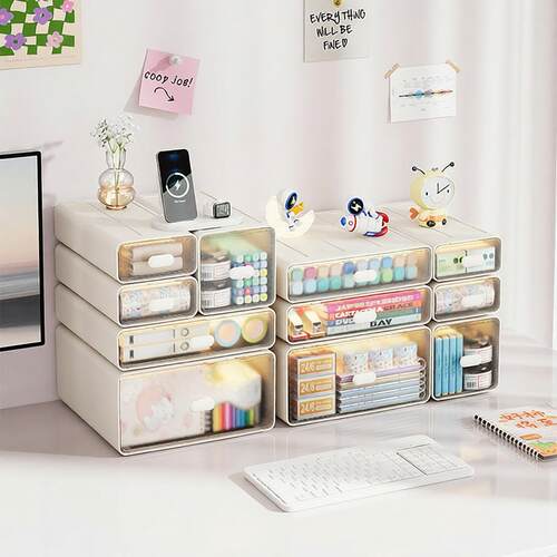 Desktop storage box, drawer style student stationery organi
