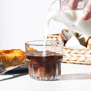 高颜值风玻璃杯叠叠杯冰美式拿铁澳白杯可套叠玻璃咖啡杯