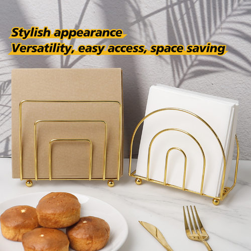 Golden napkin holder, iron tissue holder, three-dimensional