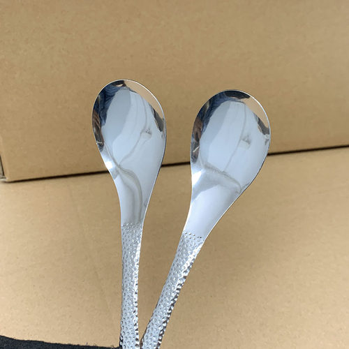 Stainless steel hammer patterned palace spoon, vintage spoo
