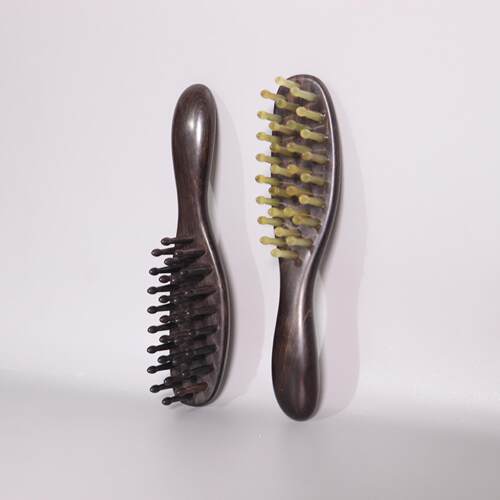 Purple Sandalwood Sheep Horn Head Massage Comb with Teeth E