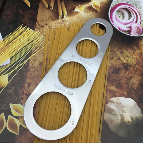 Stainless steel pasta ruler, noodle ruler, 4-hole measuring