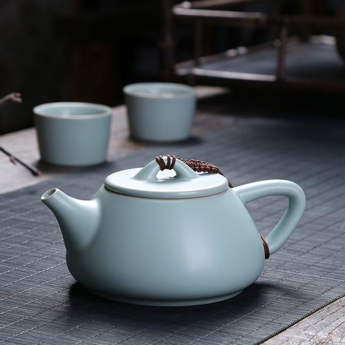 Ru kiln teapot, handmade opening, ceramic Kung Fu tea set,