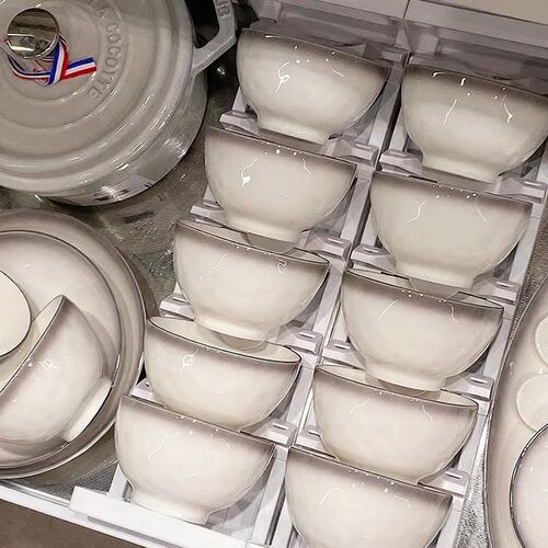 Underglaze color rice bowl gradient gray, light luxury, hig