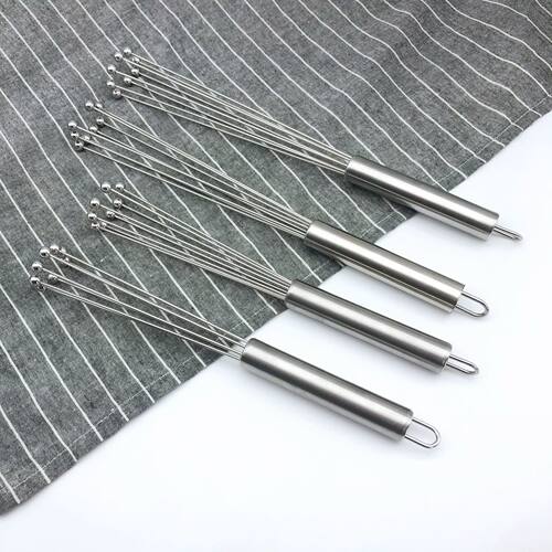 Stainless steel ball egg beater handle, manual mixer, milk
