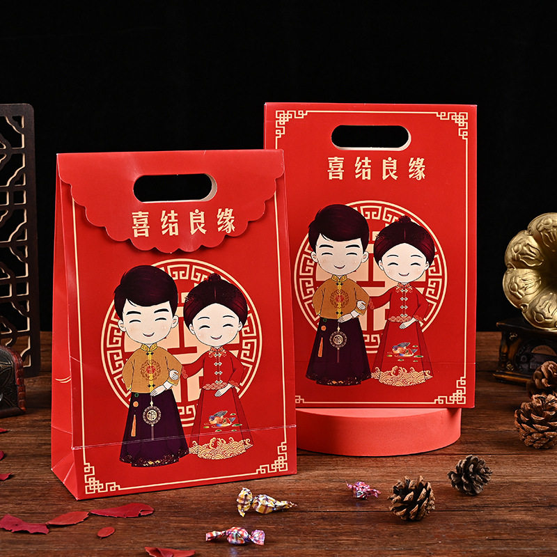创意欧式婚庆喜糖袋结婚订婚礼品喜糖盒中国风回礼手提手柄袋礼盒