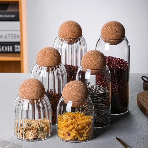 High borosilicate glass snack sealed storage jar with round