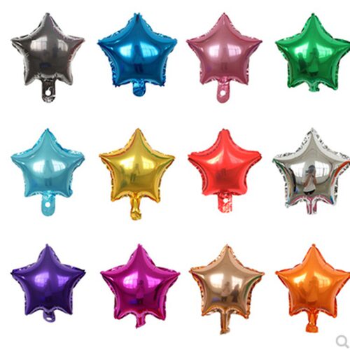 10 inch aluminum foil balloons, pentagram balloons, 7 color