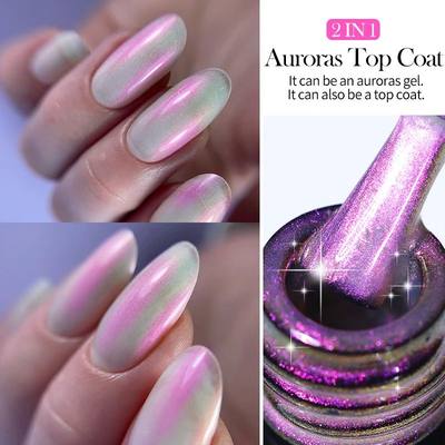 7ML Auroras Top Coat Sparking Aurora Gel Nail Polish Semi Pe