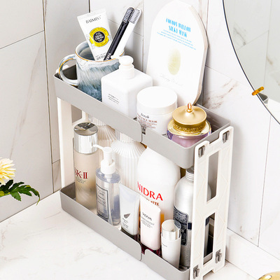 Kitchen storage rack, desktop double-layer seasoning bottle