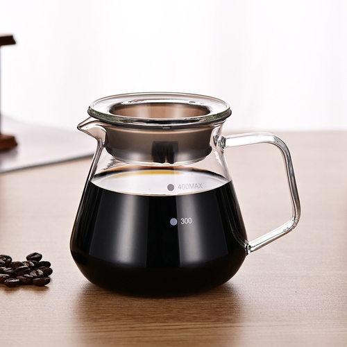 Logo high borosilicate glass coffee utensil, hand brewing p