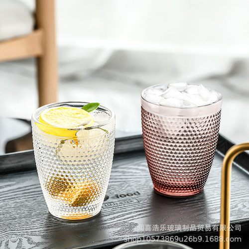 圆点酒店家用色料原色加厚水杯酒店漱口杯果汁杯刷牙杯啤酒杯