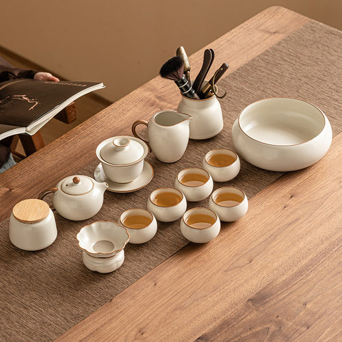 Mihuang Ru Kiln Tea Set 2026 Simple Kung Fu Tea Teapot Lid