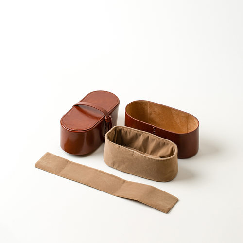 Travel tea set storage bag, portable leather packaging box,