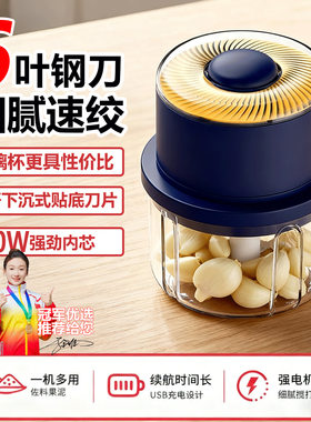电动蒜蓉机压蒜器辅食打蒜机家用蒜泥器小型捣蒜自动搅碎器切姜
