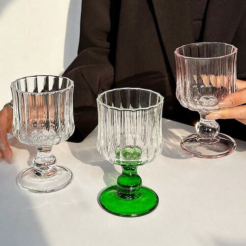 Light luxury and slightly tipsy wine glasses, vintage high