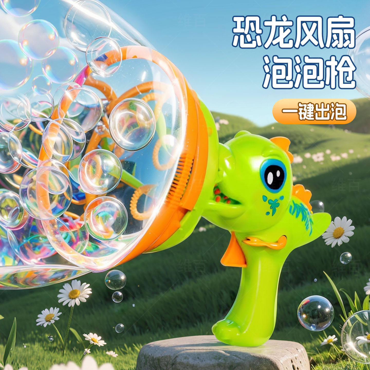 恐龙吹泡泡机手持自动电动大泡泡枪泡中泡女孩玩具儿童3-6岁礼物