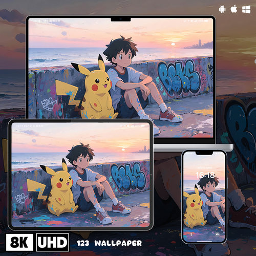 宝可梦小智皮卡丘8K超清壁纸iphone苹果安卓手机电脑ipad平板壁纸