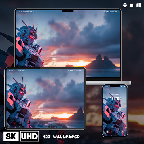 高达黄昏天际8K高清壁纸iPhone手机ipad平板电脑桌面科幻机甲壁纸