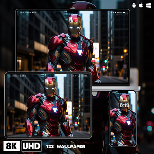 漫威钢铁侠插画8K手机壁纸苹果壁纸电脑壁纸ipad壁纸mac壁纸高清
