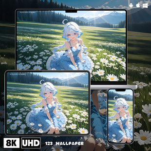 原神芙宁娜二次元 8K高清壁纸iphone苹果安卓手机电脑ipad平板壁纸