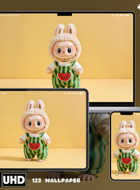 LABUBU拉布布西瓜插画超高清8K手机壁纸电脑壁纸mac壁纸平板壁纸