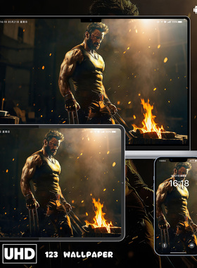 X战警金刚狼插画8K手机壁纸苹果壁纸电脑壁纸ipad壁纸mac壁纸高清