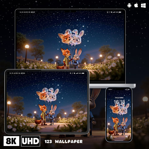 疯狂动物城星空气球超清壁纸iphone苹果安卓手机电脑ipad平板壁纸