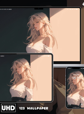 金发御姐8K高清壁纸iPhone手机ipad平板电脑桌面暖光慵懒风壁纸