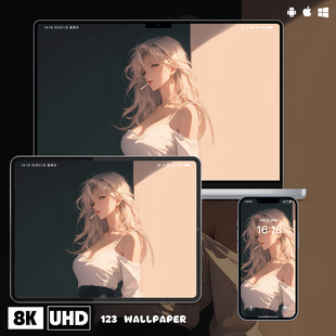 金发御姐8K高清壁纸iPhone手机ipad平板电脑桌面暖光慵懒风壁纸